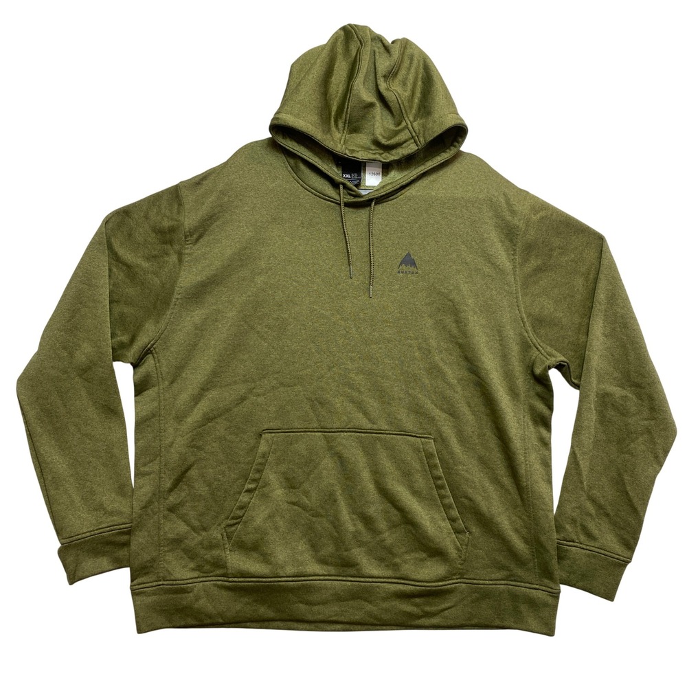 Burton Hoodie Mens XXL Green Oak Pullover 16223 Mountain Logo Pullover